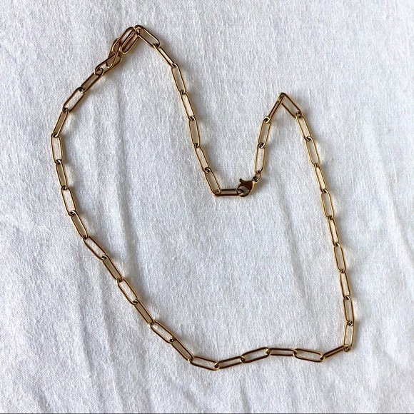 Paperclip Chain 14k Gold Necklace - Picture 7 of 7